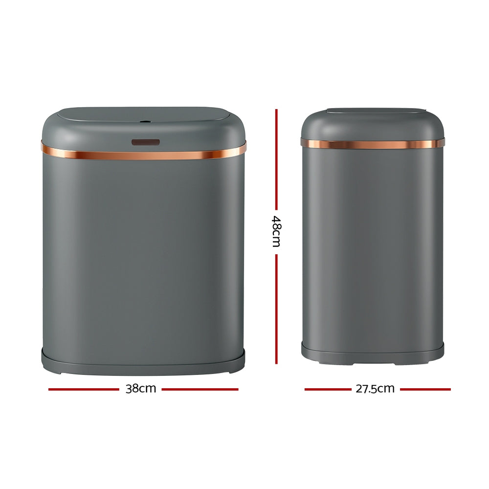 NNEDSZ 38L Motion Sensor Bin Rubbish Automatic Grey