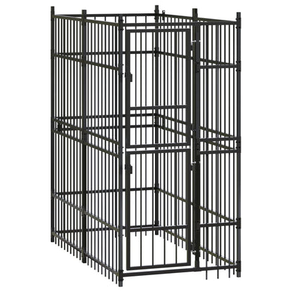 NNEVL Outdoor Dog Kennel Steel 1.84 m²