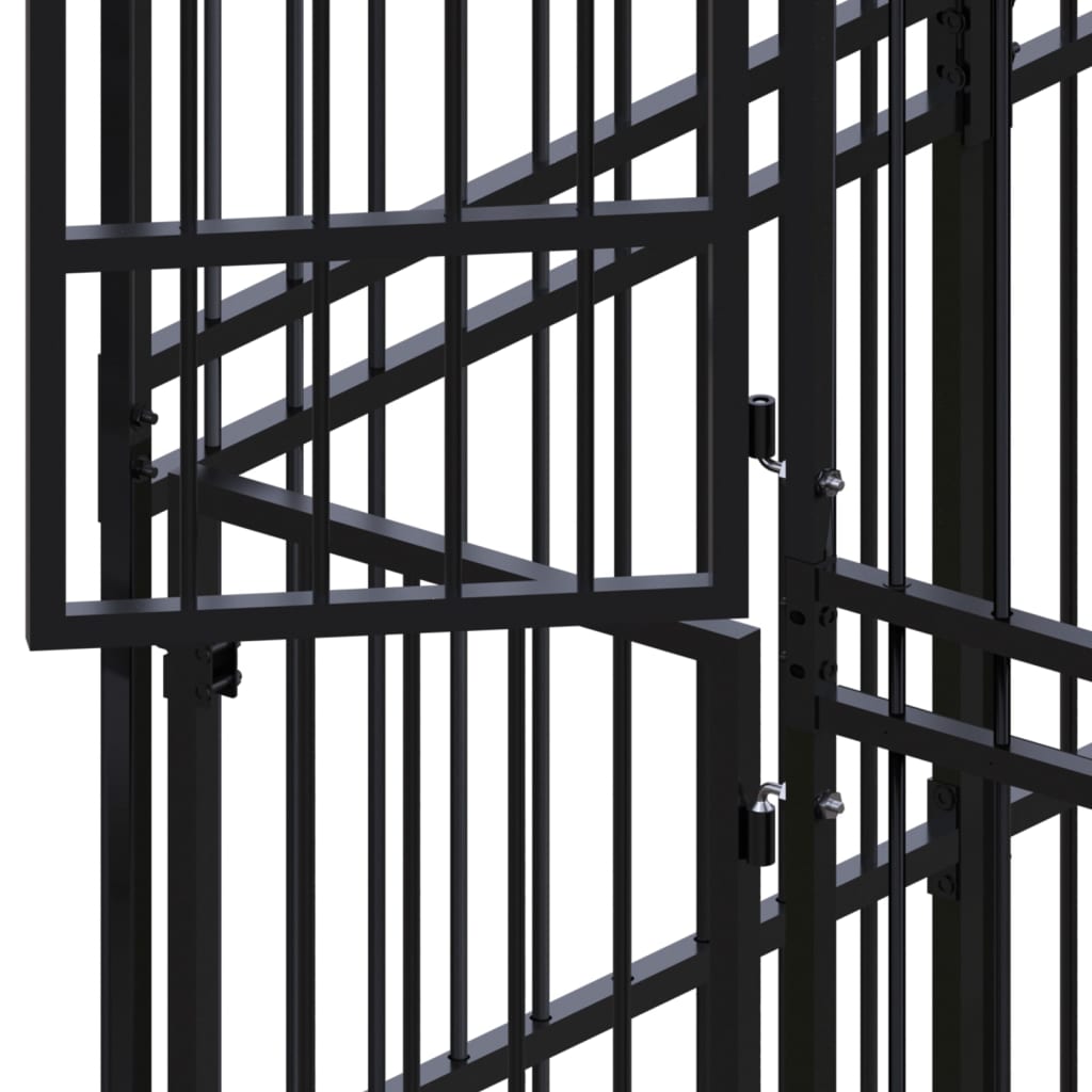 NNEVL Outdoor Dog Kennel Steel 1.84 m²