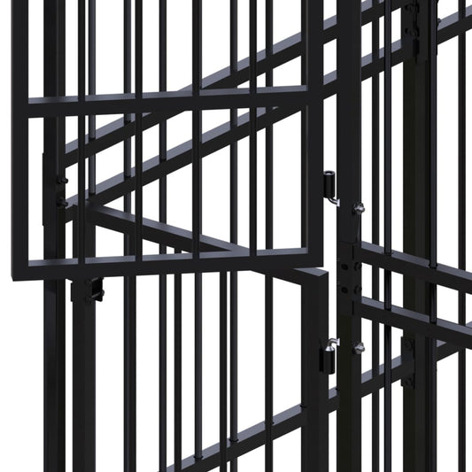 NNEVL Outdoor Dog Kennel Steel 1.84 m²