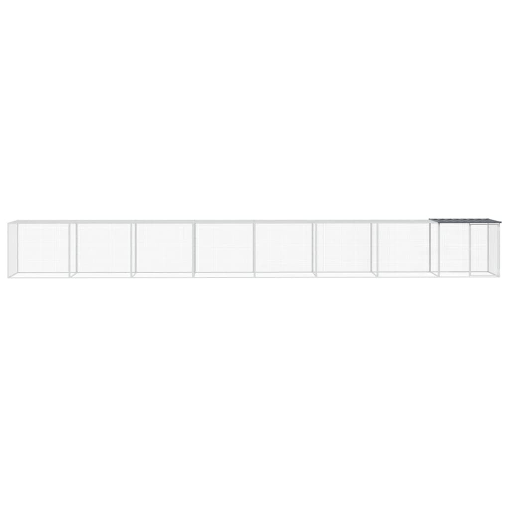 NNEVL Chicken Cage with Roof Anthracite 803x98x90 cm Galvanised Steel