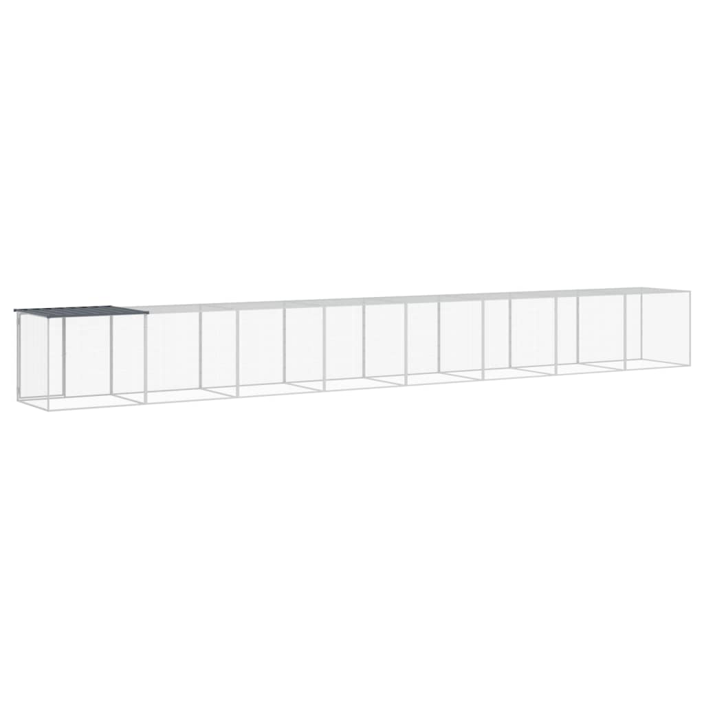 NNEVL Chicken Cage with Roof Anthracite 803x98x90 cm Galvanised Steel