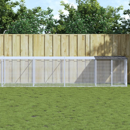 NNEVL Chicken Cage with Roof Anthracite 803x98x90 cm Galvanised Steel