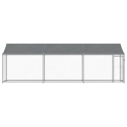 NNEVL Dog Cage with Roof and Door Grey 6x2x2 m Galvanised Steel