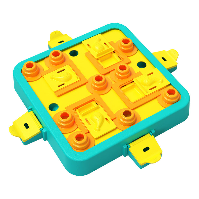 NNEDSZ Blue Interactive Slow Feeder Puzzle Toy for Dogs - Durable Pet Food Dispenser Bowl