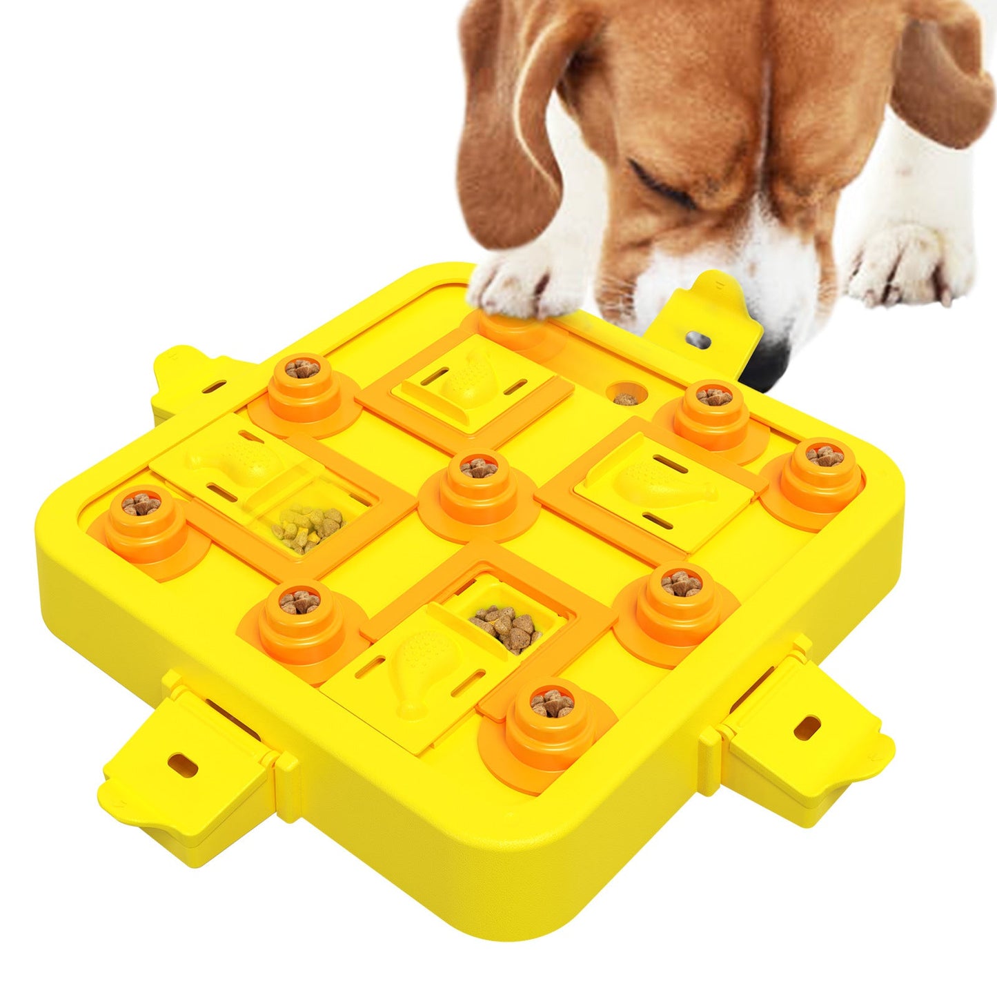 NNEDSZ Blue Interactive Slow Feeder Puzzle Toy for Dogs - Durable Pet Food Dispenser Bowl