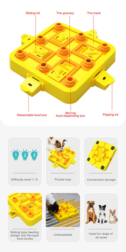 NNEDSZ Blue Interactive Slow Feeder Puzzle Toy for Dogs - Durable Pet Food Dispenser Bowl