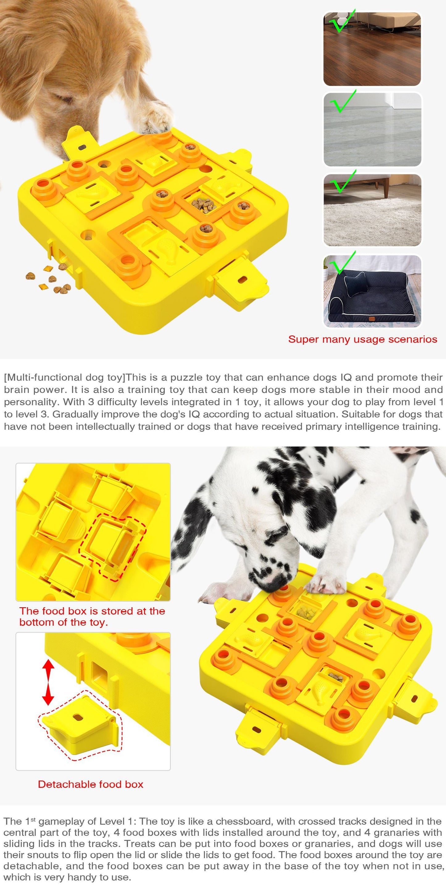 NNEDSZ Blue Interactive Slow Feeder Puzzle Toy for Dogs - Durable Pet Food Dispenser Bowl