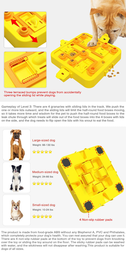 NNEDSZ Blue Interactive Slow Feeder Puzzle Toy for Dogs - Durable Pet Food Dispenser Bowl