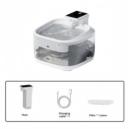 NNEDSZ White 4.5L Rechargeable Pet Water Fountain for Cats & Dogs - Automatic Circulating Water Dispenser with Large Capacity