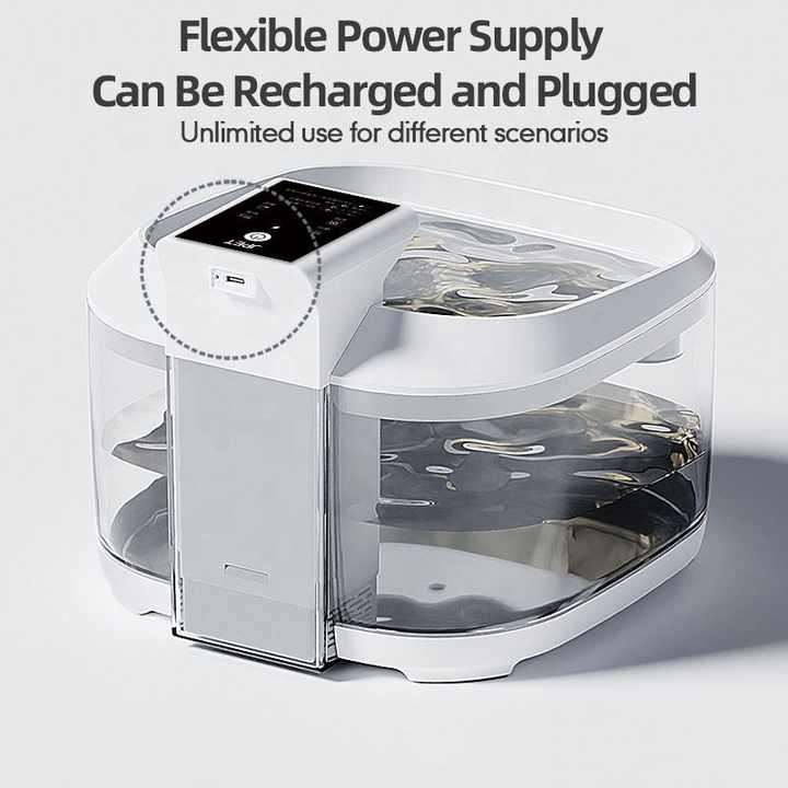 NNEDSZ White 4.5L Rechargeable Pet Water Fountain for Cats & Dogs - Automatic Circulating Water Dispenser with Large Capacity