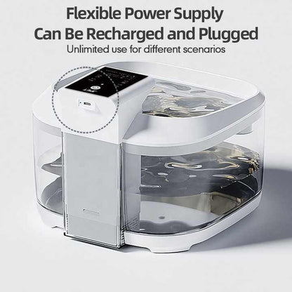NNEDSZ White 4.5L Rechargeable Pet Water Fountain for Cats & Dogs - Automatic Circulating Water Dispenser with Large Capacity