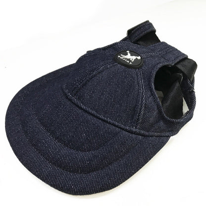 NNEDSZ Size L Dark Blue Adjustable Pet Baseball Cap for Cats and Dogs - Cute Sun Protection Hat for Outdoor Adventures