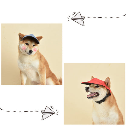 NNEDSZ Size L Dark Blue Adjustable Pet Baseball Cap for Cats and Dogs - Cute Sun Protection Hat for Outdoor Adventures
